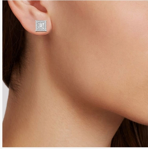 Natalia Drake Diamond Stud Earrings in 925 Sterling Silver - Picture 2 of 5